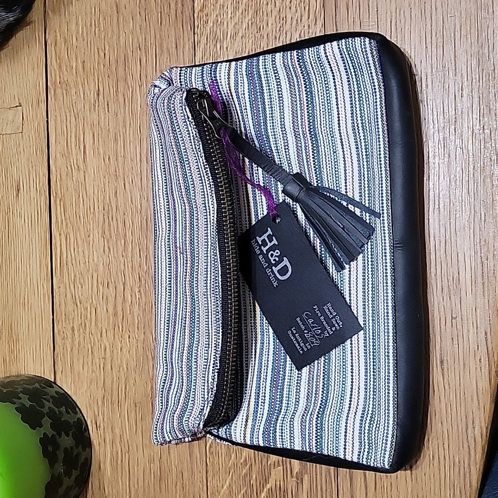 NWT Hide and Drink Woven Clutch
